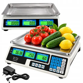 Elektroninės prekybinės svarstyklės su kainos skaičiavimu, 40 kg / 2 g