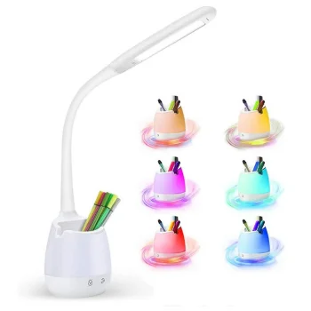 LED stalinė lempa su RGB apšvietimu ir dėtuve