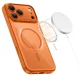 Tech-Protect Magpeak MagSafe CC dėklas iPhone 17 Pro Max, skaidrus oranžinis