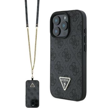 Guess Crossbody 4G Metal Logo dėklas iPhone 16 Pro, juodas