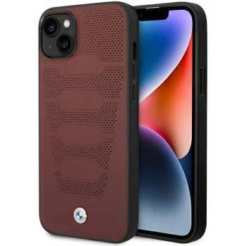 BMW Leather Seats Pattern dėklas skirtas iPhone 14, Bordo