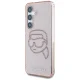 Karl Lagerfeld Rhinestones K. Head Logo dėklas Samsung Galaxy S25 telefonui, rožinis