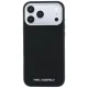 Karl Lagerfeld Grained Elongated Logo MagSafe dėklas iPhone 17 Pro / 18 Pro, juodas