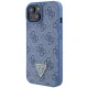 Guess dėklas iPhone 15 telefonui Crossbody 4G Metal Logo, mėlynas