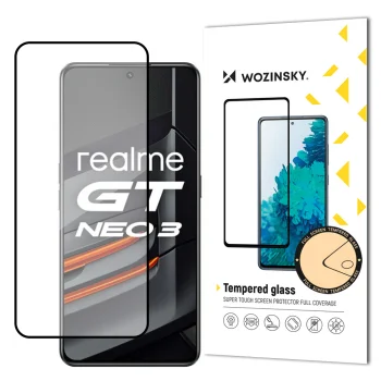 Wozinsky Full Glue Tempered Glass for Realme GT Neo 3 Full Screen with Frame, Black