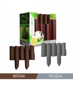 Dekoratyvinis sodo bortelis-tvorelė 150x270 mm, 8 vnt. (2,2 m), rudas