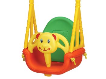 Ricokids 3-in-1 vaikiškos sūpynės Bear 424, pilkos