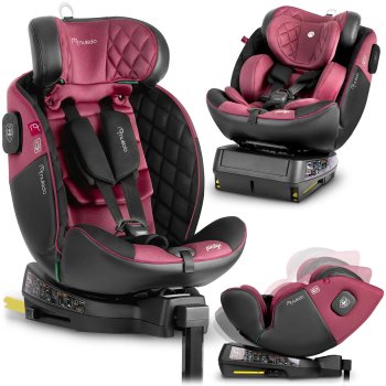 Nukido Prestige Line automobilinė kėdutė 0-36 kg ISOFIX, juoda/rožinė