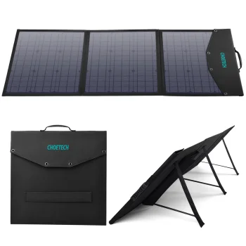 Choetech SC008 sulankstomas saulės įkroviklis 120W, juodas