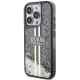 Guess Liquid Glitter Gold Stripes dėklas, skirtas iPhone 15 Pro, juodas