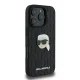 Apple iPhone 16 Pro 6.3\" Karl Lagerfeld Monogram Karl Head Pin Case Cover, Black