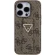 Guess Grip Stand 4G Triangle Strass case for iPhone 15 Pro Max - brown