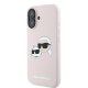 Karl Lagerfeld Silicone Karl & Choupette MagSafe dėklas iPhone 16 Plus, rožinis