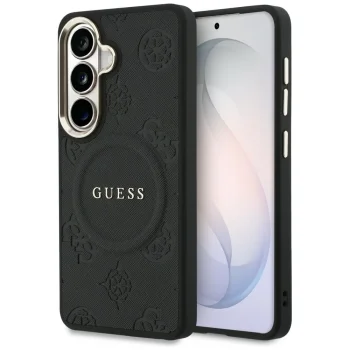 Guess Saffiano Peony Embossed Ring MagSafe Case for Samsung Galaxy S26