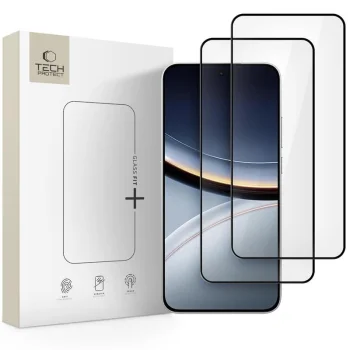 Tech-Protect Glass Fit+ apsauginis stiklas Xiaomi Poco F7 5G, 2 vnt., juodas