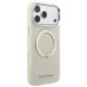 Karl Lagerfeld Ring Stand 360 Saffiano Classic Logo MagSafe dėklas iPhone 18 Pro Max / 17 Pro Max, smėlio