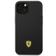 Ferrari iPhone 14 Plus Case Silicone Metal Logo, Black