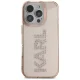 Karl Lagerfeld IML Rhinestones Logo dėklas, skirtas iPhone 16 Pro, rožinis