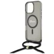 Guess dėklas iPhone 16 Pro su Crossbody virvele ir MagSafe, juodas