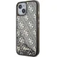 Apple iPhone 14 6.1\" Guess Liquid Glitter 4G Transculent Case Cover, Black