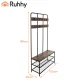 Ruhhy 27036 Hallway Coat Rack with Shoe Bench, Black