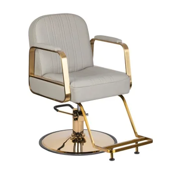 Gabbiano Acri Hairdressing Chair Beige with Gold Base