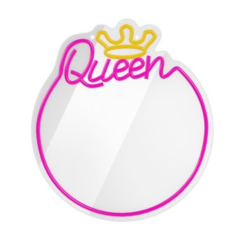 Forever Light LED neoninis veidrodis QUEEN, šilta balta/rožinė