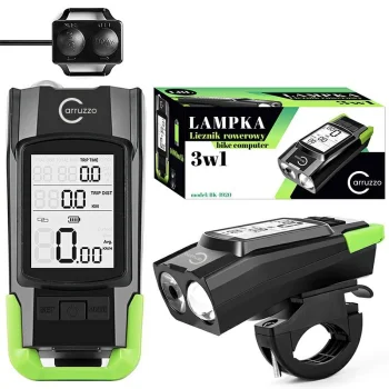 Carruzzo 3-in-1 Bike Light with Speedometer and Horn