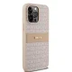 DKNY Leather Mono Stripe & Metal Logo dėklas iPhone 14 Pro Max, rožinis