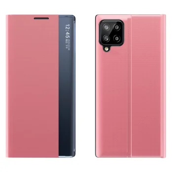 Atverčiamas dėklas Sleep Case su langeliu telefonui Samsung Galaxy A22 4G, rožinis