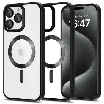 Apple iPhone 16 Pro 6.3'' Tech-Protect MagFlex MagSafe Case Cover, Clear with Black Frame