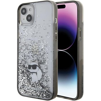 Karl Lagerfeld iPhone 15 Plus Case Liquid Glitter, Transparent