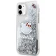 Hello Kitty dėklas iPhone 11 / XR telefonui Liquid Glitter Charms, sidabrinis