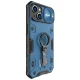 Dėklas Nillkin CamShield Armor Pro telefonui iPhone 14 Plus su kameros dangteliu ir žiedu, mėlynas