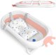 Sulankstoma kūdikio vonelė Ricokids RK-280 su pagalvėle, balta/rožinė