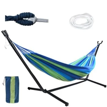 Gardlov 2-Person Garden Hammock with Metal Stand, 200x150 cm
