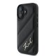 Apple iPhone 16 6.1\" Karl Lagerfeld Quilted Signature Case Cover, Black
