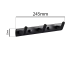 Wall-Mounted Clothes and Towel Rack, 3 Hooks, 24.5 cm, Black