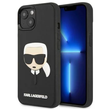 Karl Lagerfeld 3D Rubber Karl's Head dėklas, skirtas iPhone 14 Plus, juodas