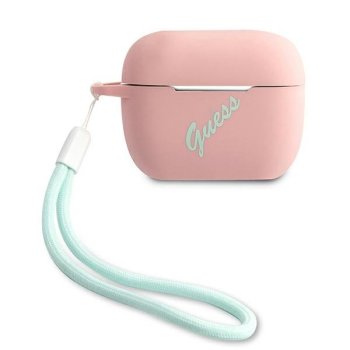 Guess GUACAPLSVSPG Silicone Vintage Dėklas Apple AirPods Pro, Rausva/Žalia