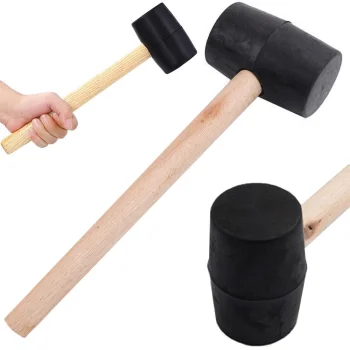 Guminis plaktukas su medine rankena, 25 cm