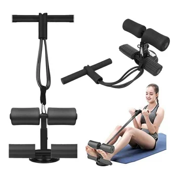 Sit Up Bar with Suction Cup and Resistance Band for Core Ab Workout