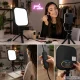 Kvadratinė LED lempa vaizdo įrašams ir makiažui, 2500K-7500K, 15W, USB, juoda