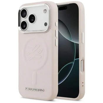 Karl Lagerfeld Initial & Metal Logo MagSafe Phone Case Cover iPhone 17 Pro Max - Pink