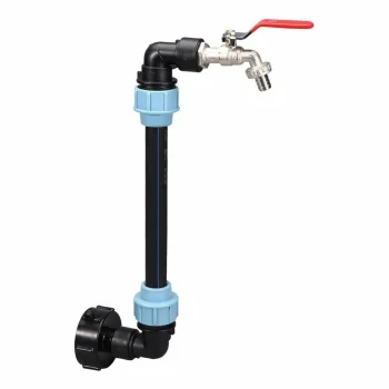 Tap for IBC 1000L Containers with 3/4" Ball Valve, S60x6 Thread, Grey/Black