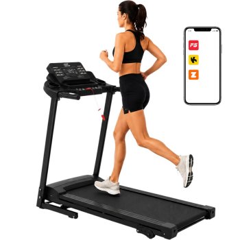 Elektrinis bėgimo takelis namams, Bluetooth, 12 km/h, 120 kg, juodas