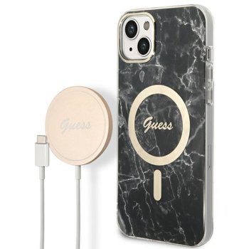 Dėklo ir įkroviklio rinkinys Guess GUBPP14MHMEACSK, skirtas iPhone 14 Plus, juodas