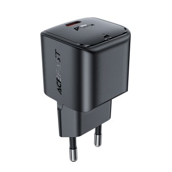 Acefast A77 Mini GaN USB-C sieninis įkroviklis PD 30W - juodas