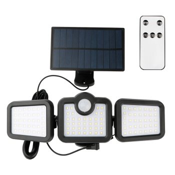 Forever Light Sunari FLS-04 LED saulės lempa su judesio jutikliu, 8W, 600lm, juoda