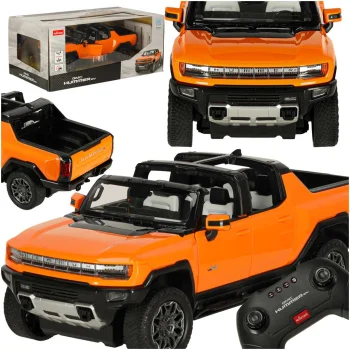 Radijo bangomis valdomas automobilis Hummer EV (1:16), oranžinis